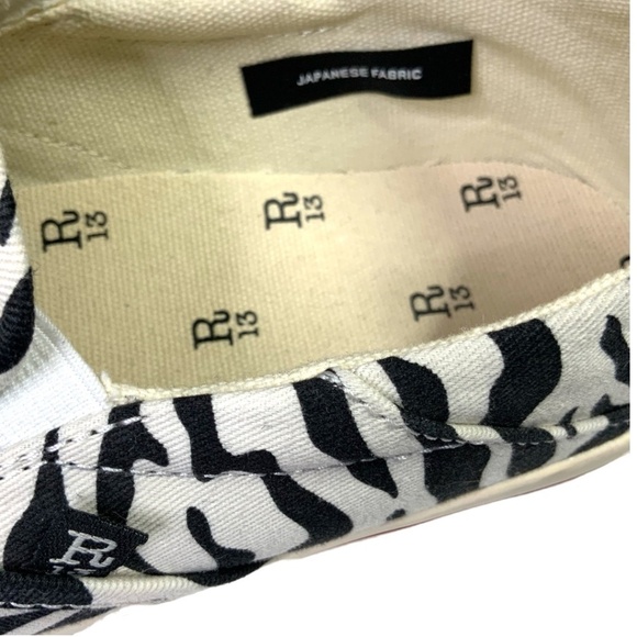 R13 100% Cotton Canvas Slip On Sneakers Rubber Sole Very Clean Women Sz 10 - Picture 9 of 13